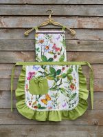 Ladies Apron with Ruffles, 100% Cotton, Printed | Pirode June - Image 5