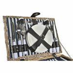 Basket DKD Home Decor wicker Picnic Ceramic Natural Blue Polyester - Image 3