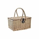 Basket DKD Home Decor wicker Picnic Ceramic Natural Blue Polyester - Image 7