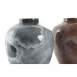 Vase DKD Home Decor Grey 26 x 26 x 32 cm Dark brown Modern Lacquered - Image 2