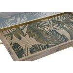 Set of 2 tables DKD Home Decor Golden Natural Wood Metal Crystal 90 x - Image 3