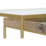 Set of 2 tables DKD Home Decor Golden Natural Wood Metal Crystal 90 x - Image 8