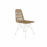 Garden chair DKD Home Decor Brown Metal synthetic rattan White (47 x - Image 2