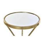 Set of 2 small tables DKD Home Decor Mirror Golden Metal Oriental (35 - Image 2