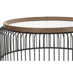 Set of 2 tables DKD Home Decor Brown Black Transparent 90 x 90 x 35 cm - Image 2