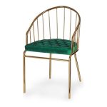 Chair Golden Green Bars Polyester Iron (51 x 81 x 52 cm)