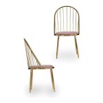 Chair Pink Golden Bars Polyester Iron (48 x 95,5 x 48 cm) - Image 2
