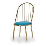 Chair Blue Golden Bars Polyester Iron (48 x 95,5 x 48 cm)