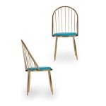 Chair Blue Golden Bars Polyester Iron (48 x 95,5 x 48 cm) - Image 2