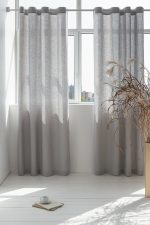 Snow White linen curtain with grommets - Image 7