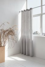 Snow White linen curtain with grommets - Image 9