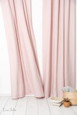 Pale Pink linen curtain panel with rod pocket - Image 6