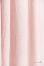 Pale Pink linen curtain panel with rod pocket - Image 4
