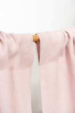 Pale Pink linen curtain panel with rod pocket - Image 3