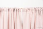 Pale Pink linen curtain panel with rod pocket - Image 2