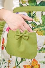 Ladies Apron with Ruffles, 100% Cotton, Printed | Pirode June - Image 4