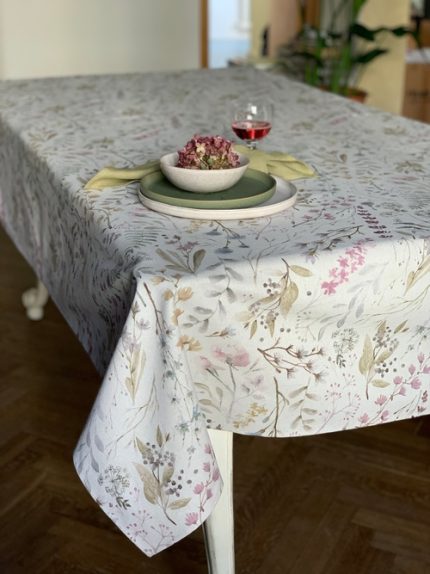 Rectangular Tablecloth, Linen-Cotton Mix, Printed | Aitana