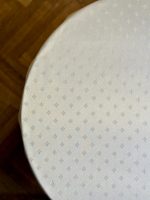 Round Classic white tablecloth with an ornament, Cotton-Poly mix | - Image 3