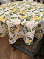 Round Tablecloth, linen-cotton mix, printed | Lemon Linen - Image 3