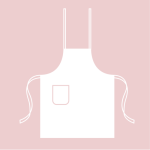 Ladies Apron Simple, S-L size, 900% cotton 10% linen, printed | Lemon - Image 2