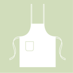 Ladies Apron Simple, S-L size, 100% cotton, printed | Tropic Grey - Image 4