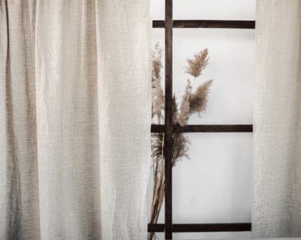 Natural Light linen curtain panel with rod pocket