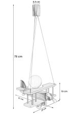 Hanging lamp Aeroplane small blue and white - Image 2