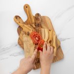 Olive Wood Rectangle Cutting Board with Handle, Handmade - Image 5