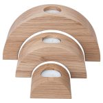 Wooden Candlesticks Semicircular Oak - Image 2