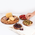 Handcrafted Tunisian Olive Wood Set of 3 Round Dipping Dishes - Image 5
