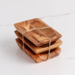 Set of 3 Olive Wooden Soap Dishes, Handmade - Image 2