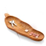 Handmade Olive Wood Leaf-Shaped Dish - Image 5