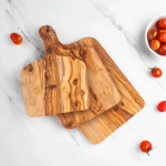 Handcrafted Olive Wood Rectangle Cutting Board with Handle - Image 3