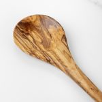 Handmade Olive Wood Round Stirring Spoon, 11.8" - Image 2