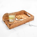 Handmade Olive Wood Rectangular Tray with Handles – Serving Board - Image 5