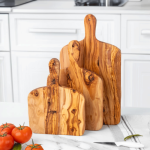 Handcrafted Olive Wood Rectangle Cutting Board with Handle - Image 4