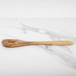 11.8" (30cm) Olive Wood Slotted Spatula, Handmade - Image 3
