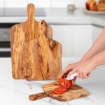 Handcrafted Olive Wood Rectangle Cutting Board with Handle - Image 2