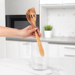 11.8" (30cm) Olive Wood Slotted Spatula, Handmade - Image 4