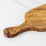 Handmade Olive Wood Rectangular Cutting Board with Handle - Image 3