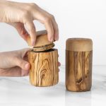 Handcrafted Olive Wood Spice Box with Thread for Rustic Kitchen Charm - Image 4