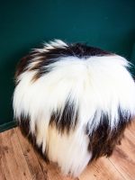 Birch Wood and real Jacob sheepskin Ottoman - Image 3