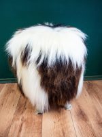 Birch Wood and real Jacob sheepskin Ottoman - Image 2