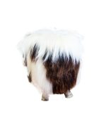Birch Wood and real Jacob sheepskin Ottoman