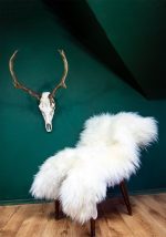 Very Big Bright Ivory Lambskin Rug. 120 cm. - Image 3
