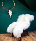 Very Big Bright Ivory Lambskin Rug. 120 cm. - Image 2