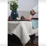 Natural light linen tablecloth - Image 4