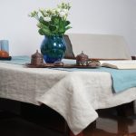 Natural light linen tablecloth - Image 2